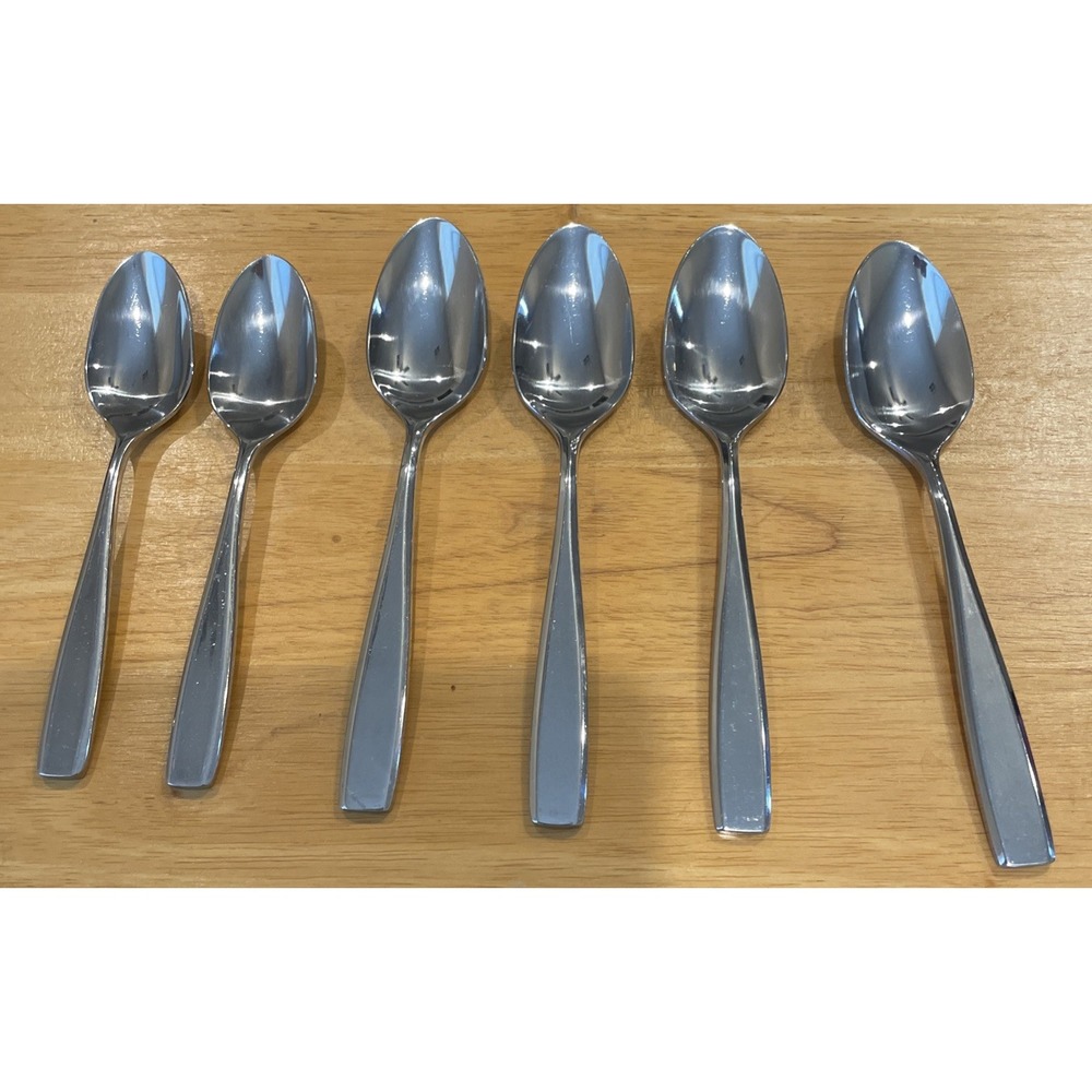 Oneida Continuim Stainless Steel Flatware 2 Teaspoons 4 Oval Soup Spoons